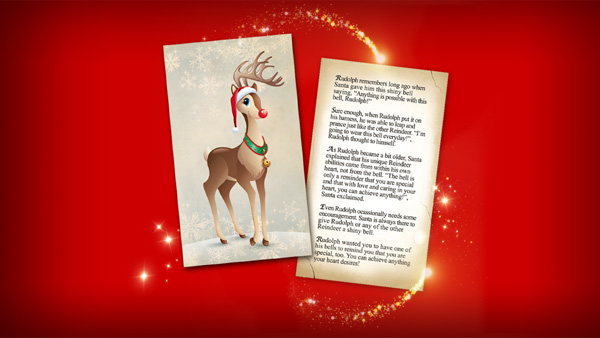 Rudolph's Sleigh Bell with
Velvet Pouch